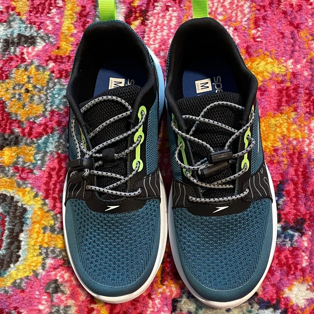 Speedo Black and Teal Athletic Sneakers